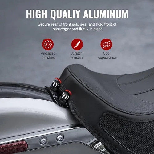Vista 3 de FSFY - Tuercas de montaje de motocicleta en blanco y negro, 2 tuercas de montaje de asiento individual para Harley Road Glide FLTR 1998-2002