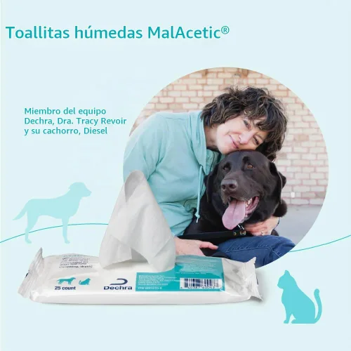 Vista 7 de MalAcetic® Toallitas húmedas para perros y gatos, 25 toallitas