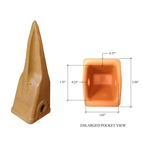 Vista 2 de Cubo de retroexcavadora estilo gato dientes de tigre con alfileres y retenedores, 1U-3202TL (1)