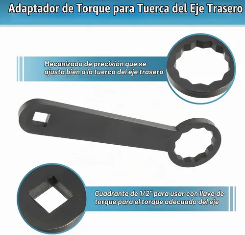 Vista 4 de Motoforti Herramienta de llave de tuerca de eje trasero de 1.417 in para motocicleta Harley Davidson Touring - HD-47925, ajuste de tensión