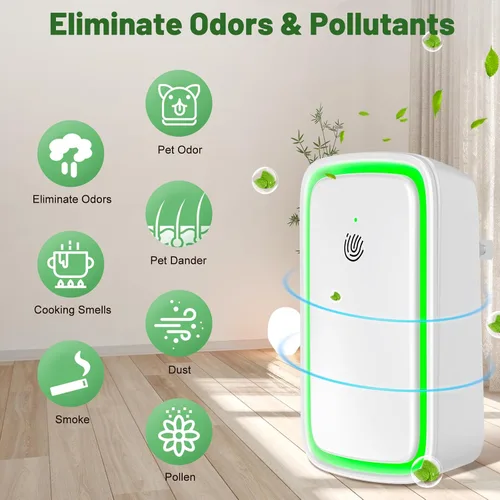 Vista 3 de Ionizadores de aire enchufables purificador de aire de iones negativos Mini ionizadores de aire portátiles para el hogar, dormitorio, oficina, luz
