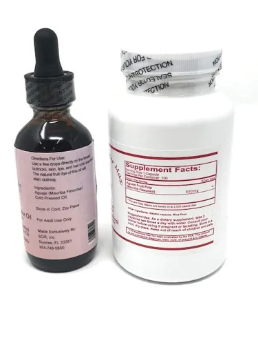 Vista 2 de Curve Booster Max Aguaje Cápsulas Y Kit De Aceite Aguaje Para Mejora Natural De Los Senos Y Los Culos Para Travestismo Hombres Y Trans-Mujeres