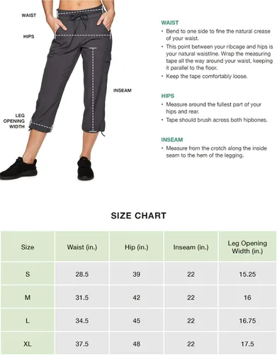 Vista 6 de RBX - Pantalón capri deportivo con cordón,ligero, con bolsillos y estilo cargo, para mujer