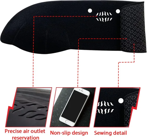 Vista 2 de Alfombrilla para salpicadero, ajustable, no deslizante, personalizada, compatible con Kia Sorento 2016 2017 2018 2019 2020 Protector para el sol