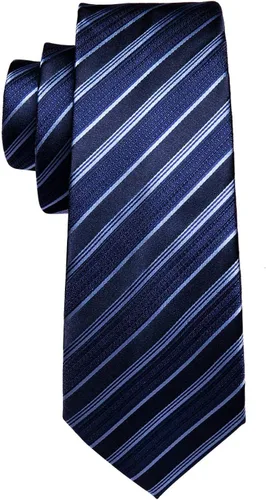 Vista 74 de Barry.Wang Juego de corbatas para hombre, corbata de seda a rayas, tejido a cuadros, gemelos formales, negocios, boda