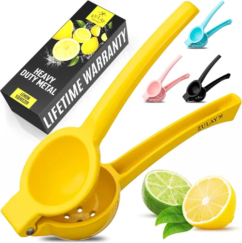 Vista 11 de Zulay Kitchen Exprimidor de limón de metal, exprimidor de limón de mano, exprimidor de cítricos fácil de usar, prensa manual para extraer la mayor