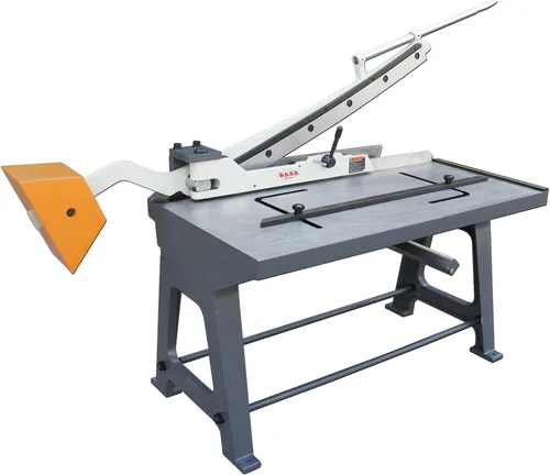 Vista 9 de KAKA INDUSTRIAL Tijeras de chapa metálica, 20 pulgadas, calibre 16 (0.06 pulgadas), cortador de hojas con soporte para fabricación industrial