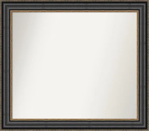 Vista 342 de Amanti Art Espejo personalizado, espejo de baño negro puente, espejo de pared o espejo de tocador de baño sobre el fregadero (26 x 26 pulgadas)
