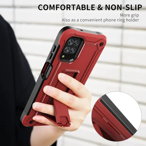 Vista 7 de Funda para teléfono Samsung Galaxy A12 5G [grado milimétrico a prueba de golpes] [1 protector de pantalla separado] con función atril, textura mate