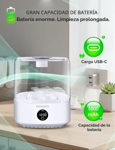 Vista 3 de MOJOCO Mini lavadora – Lavadora portátil pequeña de 3 litros con 3 modos de lavado para ropa interior, calcetines y ropa de bebé – Mini lavadora