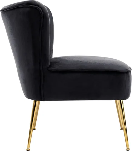 Vista 5 de WO Home Furniture - Silla decorativa de terciopelo copetudo de 25 pulgadas de ancho con patas de metal dorado resistentes a la corrosión, asiento