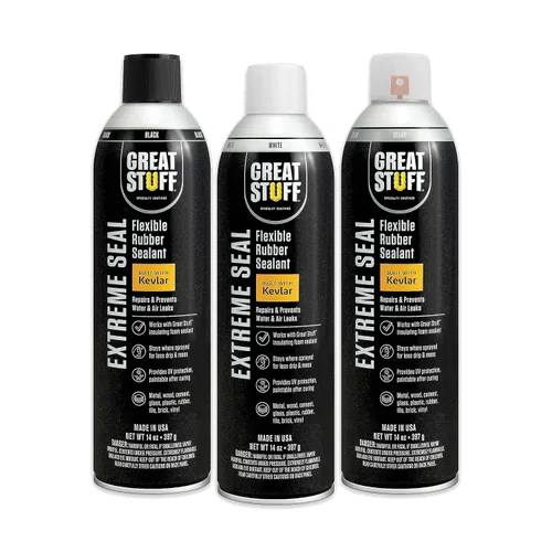 Vista 11 de Great Stuff™ Extreme Seal - Aerosol sellador de goma flexible, protege las superficies de fugas de agua y aire, construido con Kevlar, negro, 14