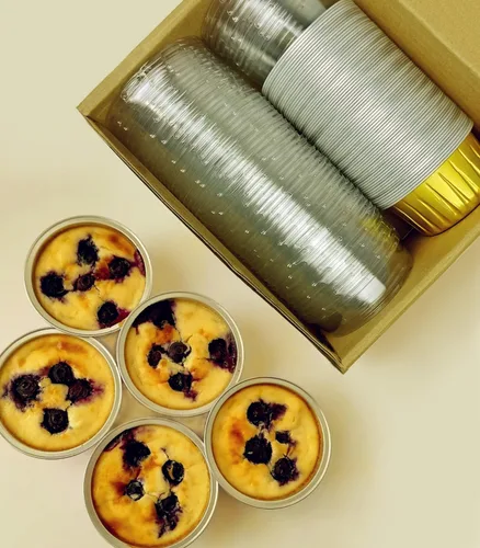 Vista 7 de Moldes desechables para magdalenas con tapas, mini moldes para pasteles de 5 onzas para cupcakes, taza de aluminio multiusos para hornear, tazas