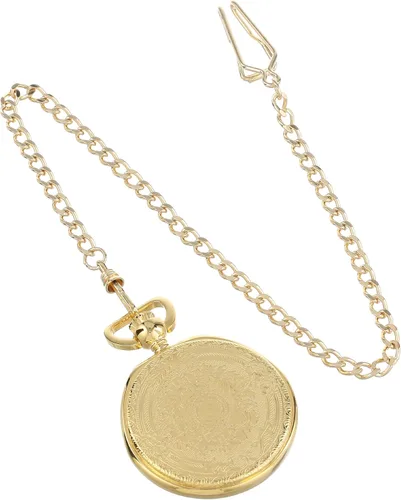 Vista 3 de Charles-Hubert, Paris 3781 Reloj de bolsillo de cuarzo chapado en oro Hunter Case, blanco, dorado (Gold White), Moderno