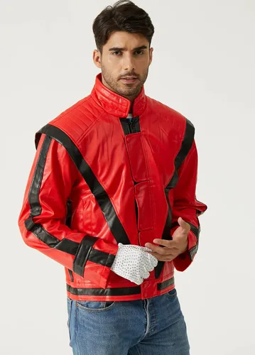 Vista 2 de Chaqueta de piel roja y negra para cosplay