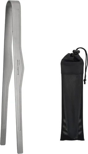 Vista 10 de TiTo Titanium Pinzas para parrilla, pinzas para cocina, barbacoa, para acampar, cocinar al aire libre, ensalada, filete, alimentos, buffet Con