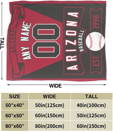 Vista 2 de Manta personalizada para cama, regalo para fanáticos del béisbol, manta de forro polar para invierno y verano, manta personalizada con nombre