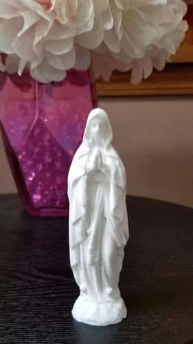 Vista 6 de Znet3D Estatua de Virgen María de Lourdes - Figura blanca de 5.5 pulgadas, fabricada en Estados Unidos, escultura católica para decoración