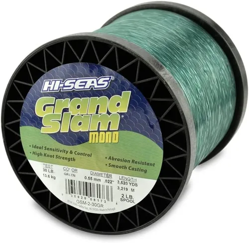 Vista 38 de HI-SEAS Grand Slam - Sedal de pesca de monofilamento, fuerte y resistente a la abrasión, en agua dulce y salada transparente, rosa, verde, azul