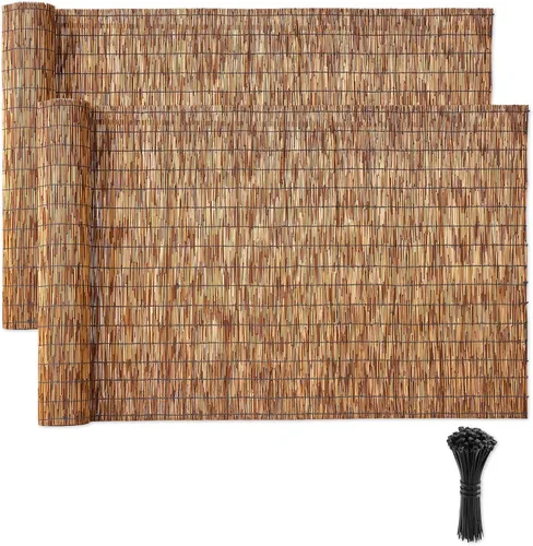 Vista 8 de VEVOR Rollo de Valla de Caña, 5.5x16.4 Pies de Cortina de Caña Natural, Panel de Privacidad de Bambú, Bloqueador de Sol, Valla Decorativa