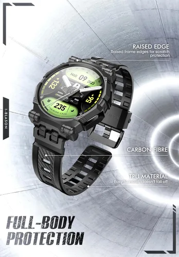 Vista 3 de i-Blason - Protector de pantalla para Samsung Galaxy Watch 6/5/4Band 1.732 in, 2 protectores de pantalla, color negro