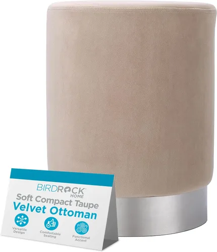 Vista 13 de BIRDROCK HOME Otomana Redonda Reposapiés – Diseño Moderno Suave Acolchado – Ideal para Sala de Estar, Dormitorio – Reposapiés Compacto, Silla