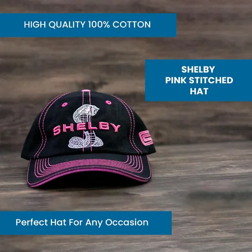Vista 2 de Shelby Super Snake Black con gorro rosa para mujer Producto oficial Shelby Ajustable, talla única, Rosado