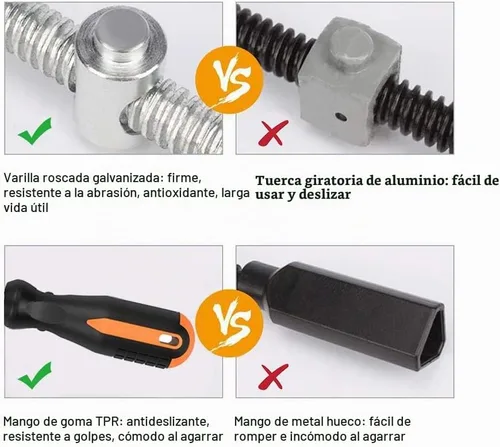 Vista 4 de Paquete de 2 abrazaderas de ángulo recto – Abrazaderas de 90 grados para carpintería, abrazadera de esquina de aleación de aluminio de un solo mango