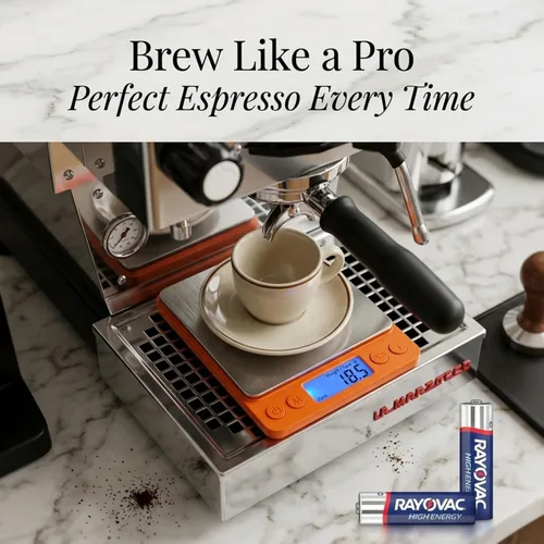 Vista 2 de Báscula digital de café de 0.00 oz de precisión, capacidad de 105.82 oz para café expreso y verter, báscula de alimentos de cocina con pantalla LCD