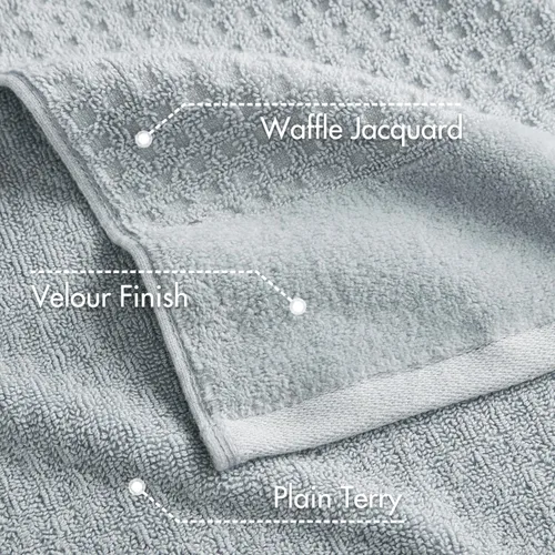 Vista 3 de Madison Park Spa Waffle - Juego de toallas de lujo 100 % algodón, tejido de gofre de textura premium, altamente absorbente, secado rápido, ropa