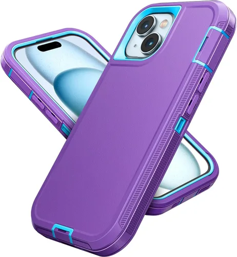 Vista 83 de Jelanry - Funda para iPhone 15 5G, protección resistente, resistente, color negro Dropproof & Dual-Layer Protective Back Cover with Port Anti