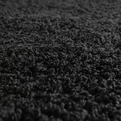Vista 4 de Unique Loom Zuniga Solid Shag Collection alfombra moderna de felpa negra de área (7' 0 x 10' 0)