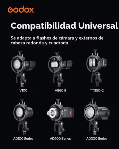 Vista 3 de Godox Soporte Speedlite S3 (S2 Upgrade) para Bowens Mount Holder Softbox