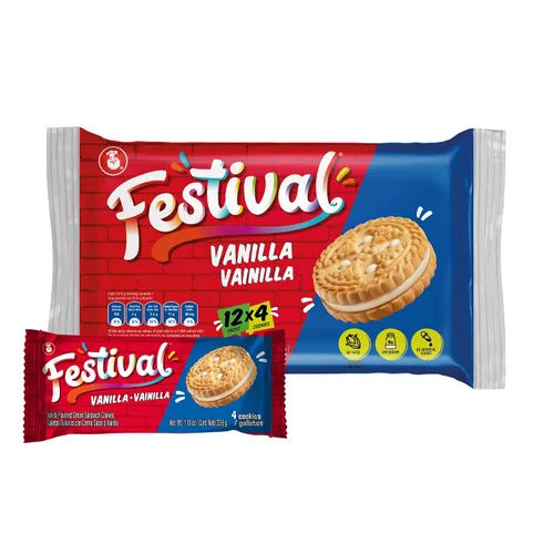 Vista 10 de Festival Galletas sándwich de crema de vainilla, 14.22 onzas (paquete de 3)