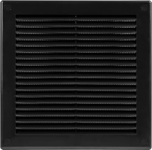 Vista 41 de Paquete de 2 cubiertas cuadradas de ventilación de aire de 4" x 4" (tamaño exterior) - Deflector de ventilación de plástico negro - Malla