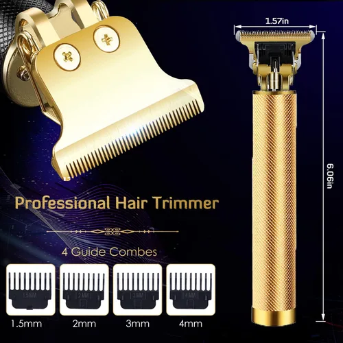 Vista 3 de Cortadoras de Cabello para Hombres, Recortadora de Cabello con Cuchilla en T, Recortadora de Espacio Cero, Recortadora de Barba Inalámbrica