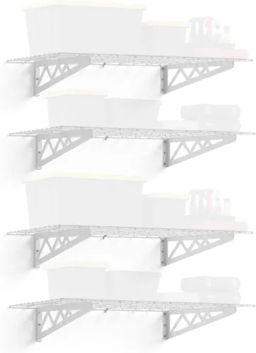 Vista 13 de Estante de pared SafeRacks, para garaje, 2 unidades, 45.72 x 121.92 cm, con ganchos para bicicleta