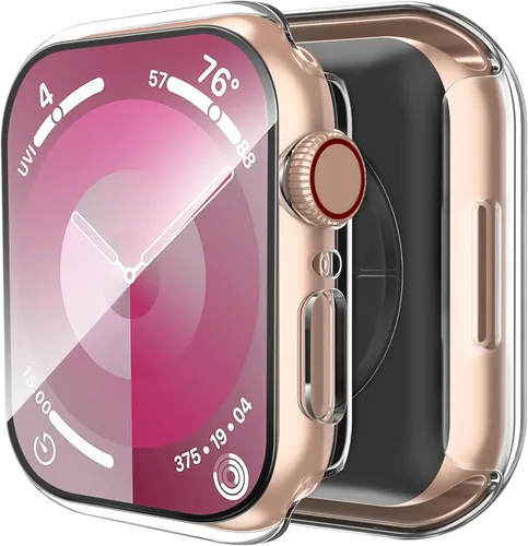 Vista 19 de Smiling Paquete de 2 fundas compatibles con Apple Watch Serie 3/Serie 2 de 1.49 pulgadas, protector de pantalla vidrio templado, carcasa rígida