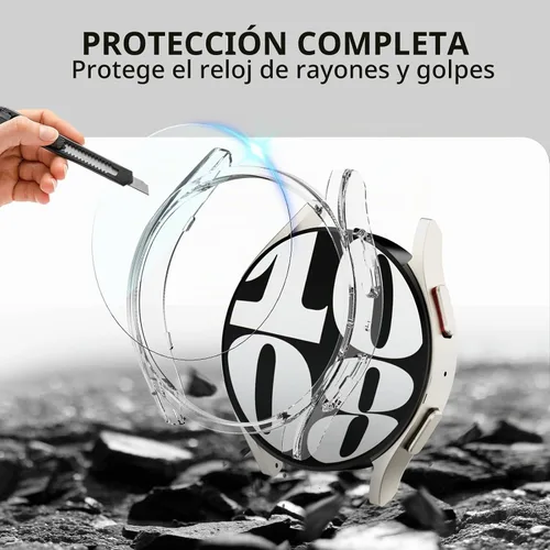 Vista 5 de Rc-Z (4+4 Pack) Funda protectora con protector de pantalla para Samsung Galaxy Watch 7 de 40 mm, protector de policarbonato duro y película