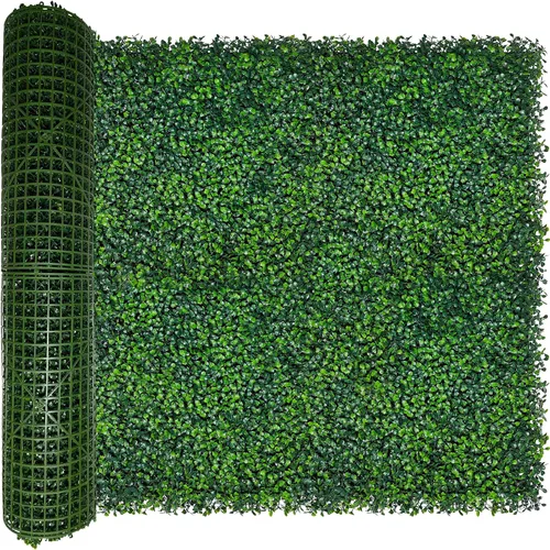 Vista 12 de ODTORY Paneles de césped artificial para pared: 10 x10 pulgadas (8 unidades) Paneles de boj para decoración de paredes verdes en interiores