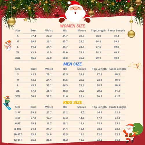 Vista 5 de Matching Christmas Pajamas for Family, Funny Holiday Cute Let It Snow Print Tops and Plaid Pants Xmas Sleepwear Pjs Set