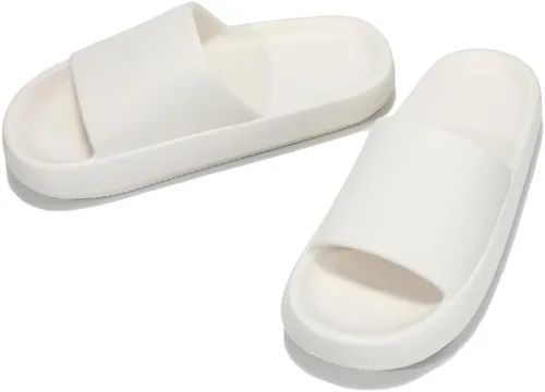 Vista 7 de NIMAZRI Sandalias de nube para mujeres y hombres, pantuflas de almohada cómodas y suaves sandalias acolchadas para ducha con suela gruesa