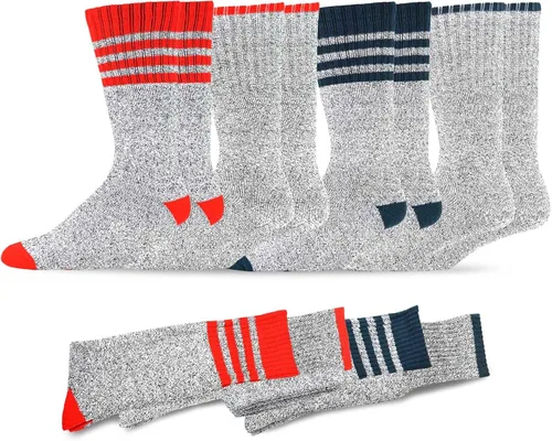 Vista 17 de Calcetines térmicos de invierno de algodón reciclado de peso pesado respetuoso del medio ambiente Multi par para mujeres y hombres 2 pares-camuflaje