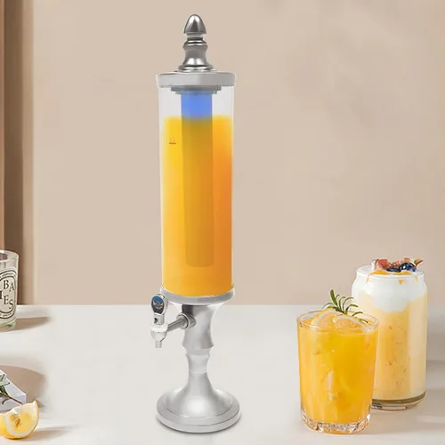 Vista 9 de Dispensador de torre de cerveza de 3 litros con tubo de hielo y dispensador de cerveza de mesa ligera, 3.2 cuartos de galón /102 onzas, dispensador