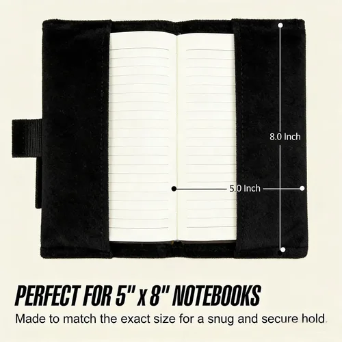 Vista 3 de KOSIBATE Funda táctica para cuaderno, funda de libro de líder militar del ejército, 8 x 5 pulgadas (negro)