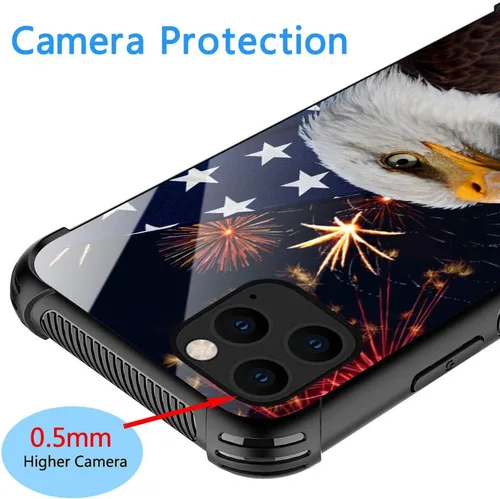 Vista 5 de ZHEGAILIAN Funda para iPhone 12 Mini, protección de grado militar, esquinas a prueba de golpes, funda antiarañazos para iPhone 12 Mini, águila