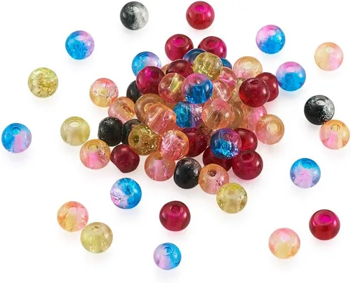 Vista 15 de Craftdady - 500 piezas de cuentas de vidrio redondas de 4 mm esmeriladas transparentes con cristal mate. Cuentas de vidrio esféricas pequeñas y 20