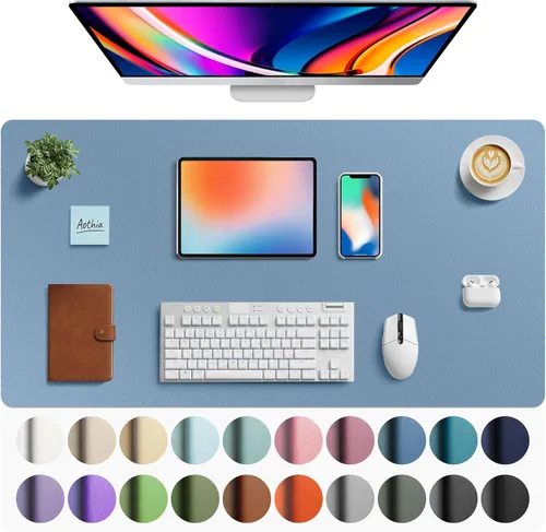 Vista 228 de Aothia - Protector de escritorio de cuero sintético grande, base antideslizante para mouse y superficie para escribir, impermeable, fácil de Agua