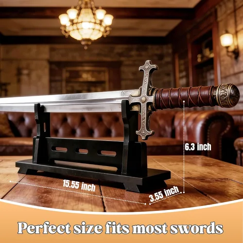 Vista 4 de Soporte para espadas, soporte de exhibición para varitas, espadas samuráis y katana (1 nivel)