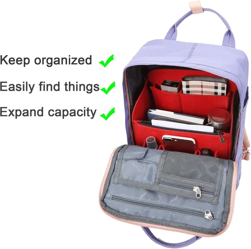 Vista 5 de Yoillione Organizador de mochila de fieltro para mujeres y hombres, mochila de viaje grande con alta capacidad, organizador de bolsas ligeras